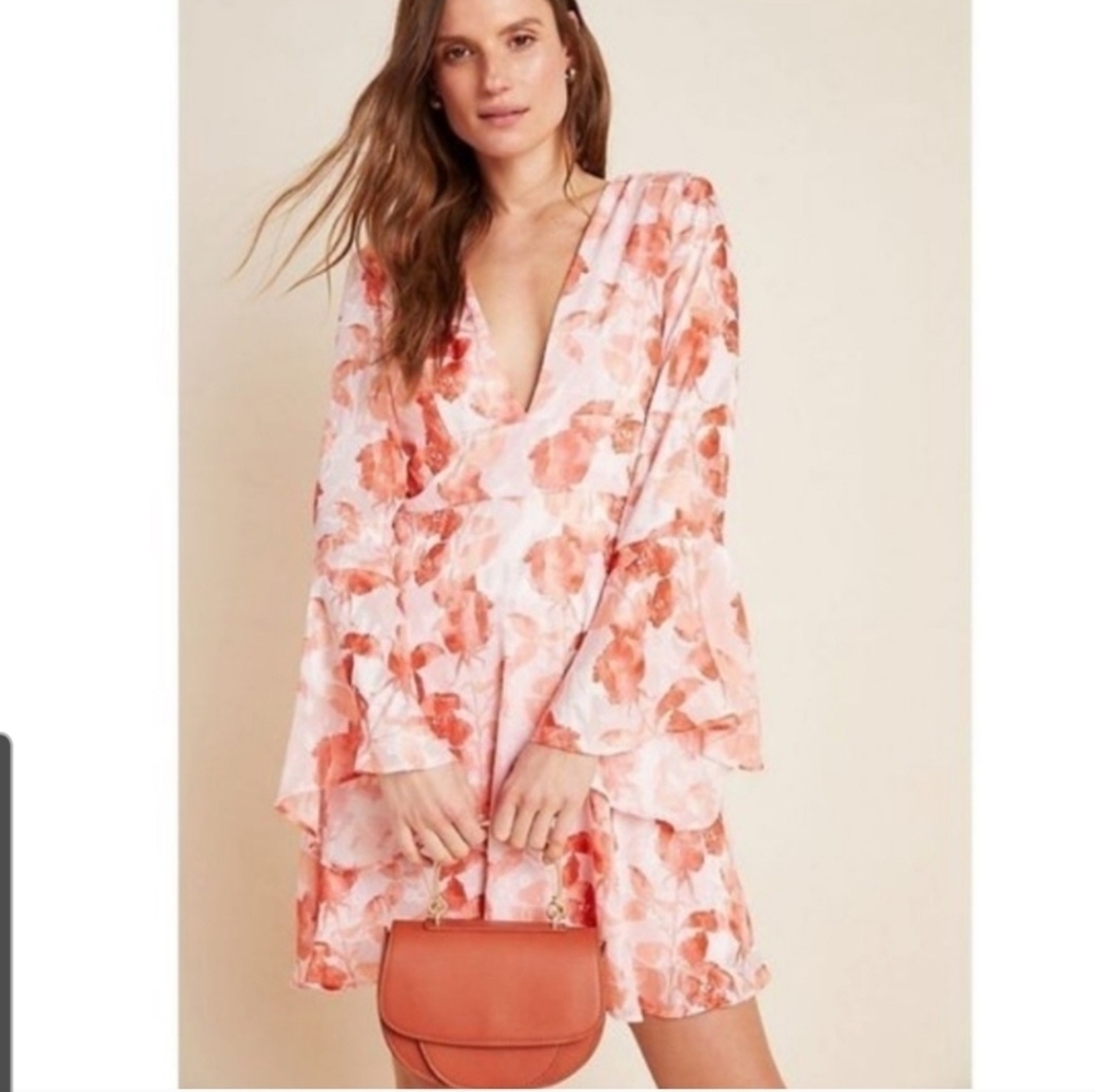ANTHROPOLOGIE Hutch Amora Burnout Floral Dress Size 8